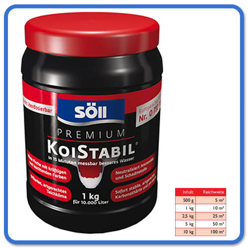 Söll KoiStabil Premium - stabilisiert pH-Wert - 0,5 Kg , 1 Kg 2,5 Kg 5 Kg 10 Kg