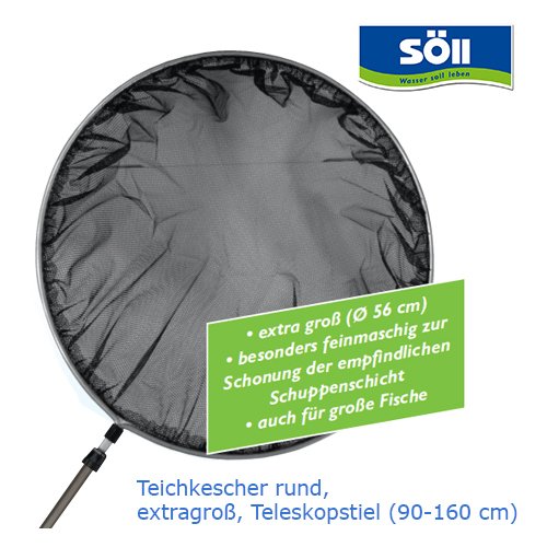 Teichkescher rund teleskopierbar von 90 - 160 cm Gesamtl�nge