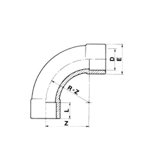 PVC Bogen Spritzguss 90 Grad 16 AT�