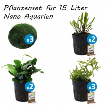 Pflanzenset für 15 Liter Nano Aquarien