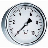 Edelstahlgehuse 63mm - mit Glyzerin gefllt  1/4 hinterer Ansc