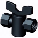 Absperrhahn schwarz Kunststoff 1/4 I.G. x  1/4 I.G.